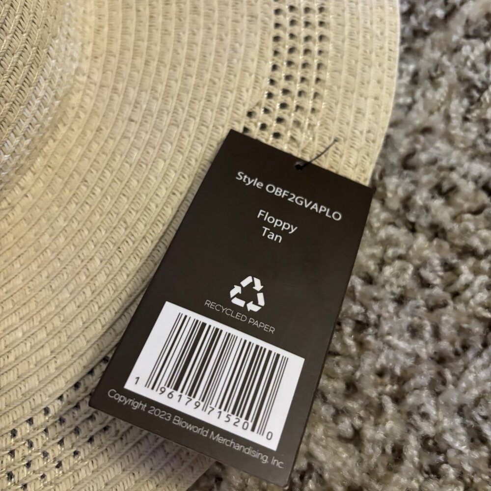 Free Authority Outdoor Woven Sun Beach Hat UPF 50+ Floppy - Picture 5 of 7